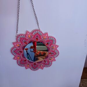 Beautiful beaded cosmetic mirror